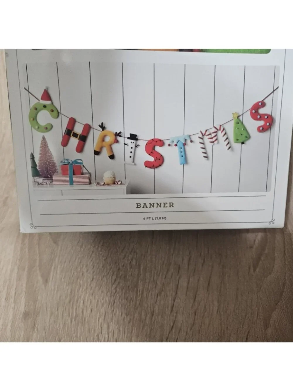 Wondershop Christmas 6ft Felt Garland Banner New In Damaged Box